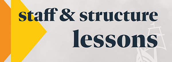Image Description: Image reads "staff & structure lessons."